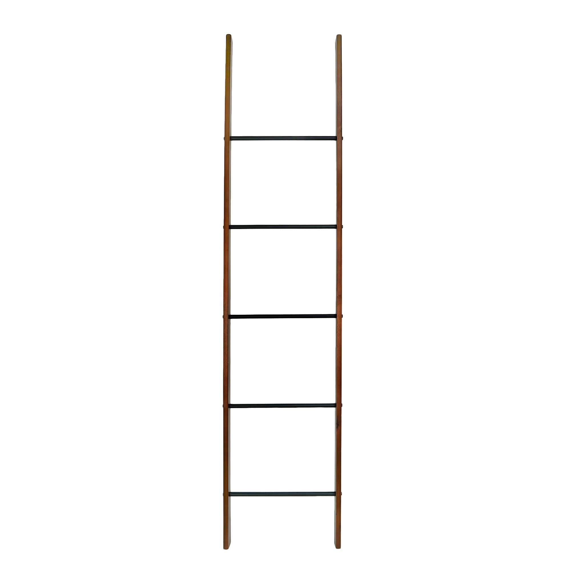 6.4ft. Metal & Wood Decorative Leaning Ladder