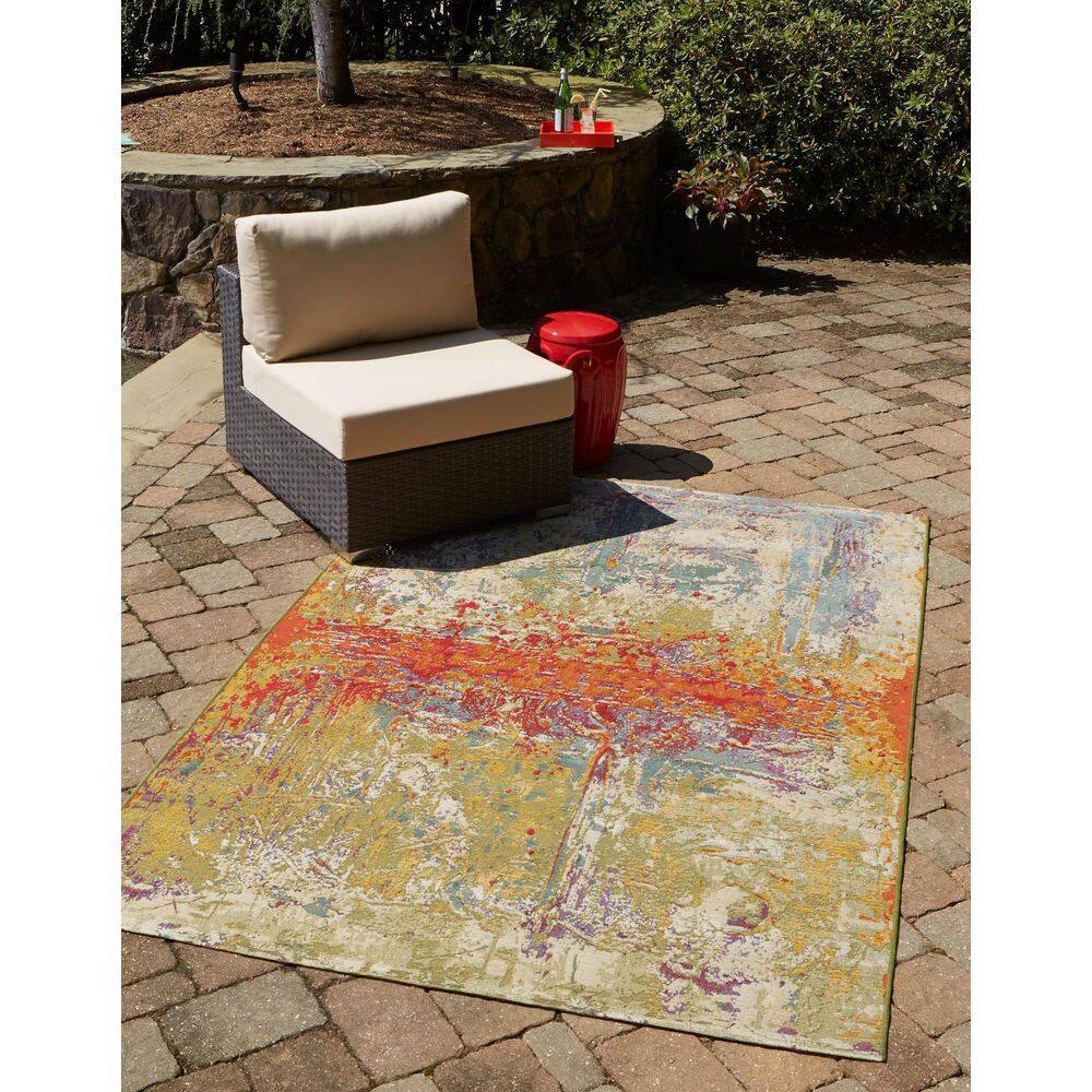 Unique Loom  Outdoor Crumpled Multi 10′ 0 x 12′ 0 Area Rug