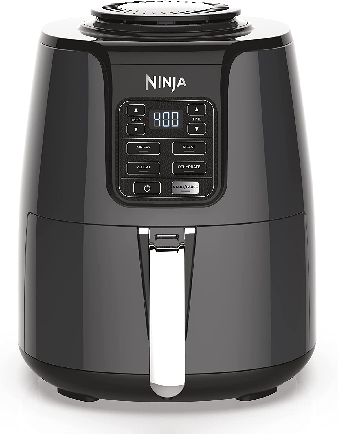 Ninja AF101 Air Fryer that Crisps. Roasts. Reheats. & Dehydrates. for Quick. Easy Meals. 4 Quart Capacity. & High Gloss Finish. Black/Grey
