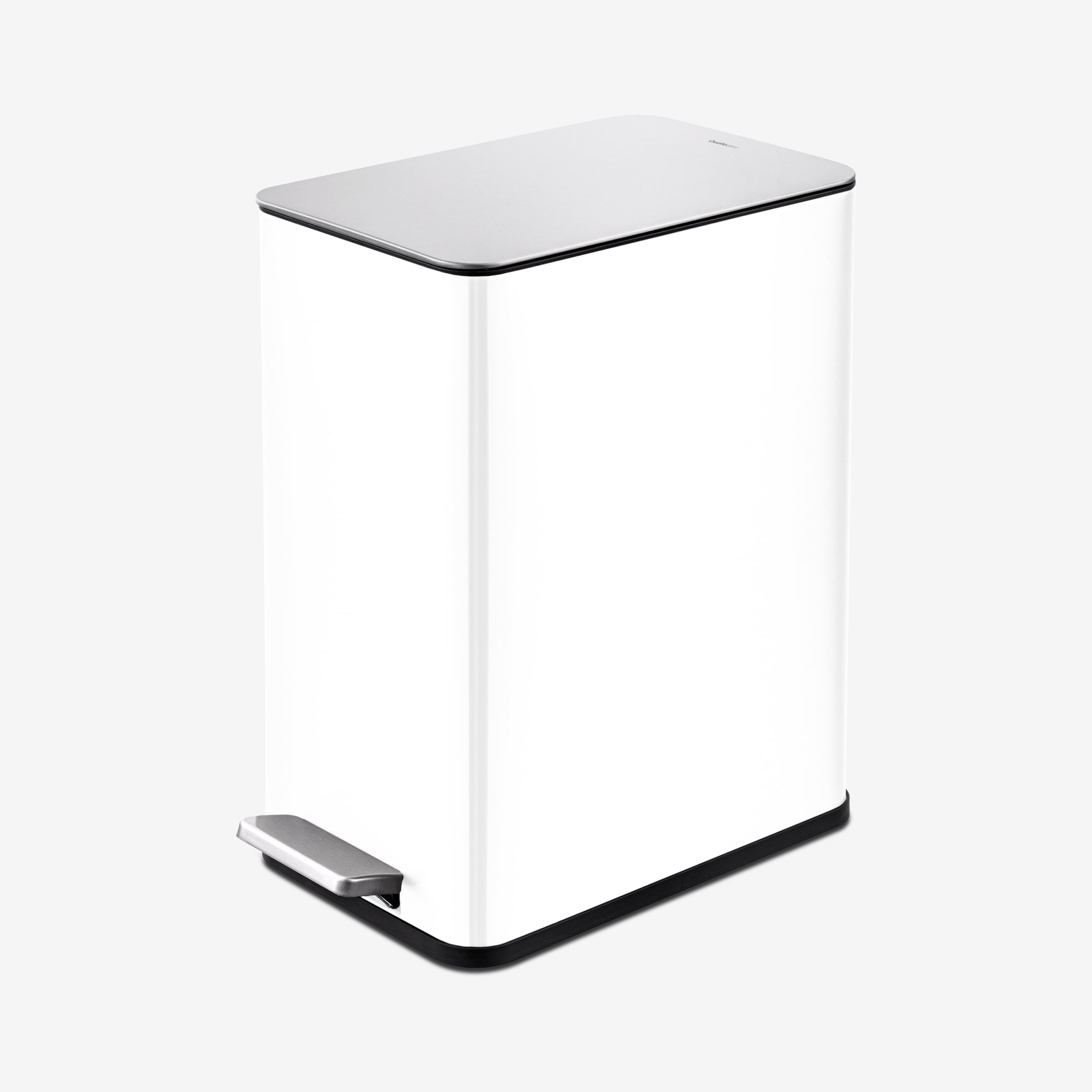 Qualiazero 2.6 Gallon Trash Can. Stainless Steel Step On Bathroom Trash Can. White