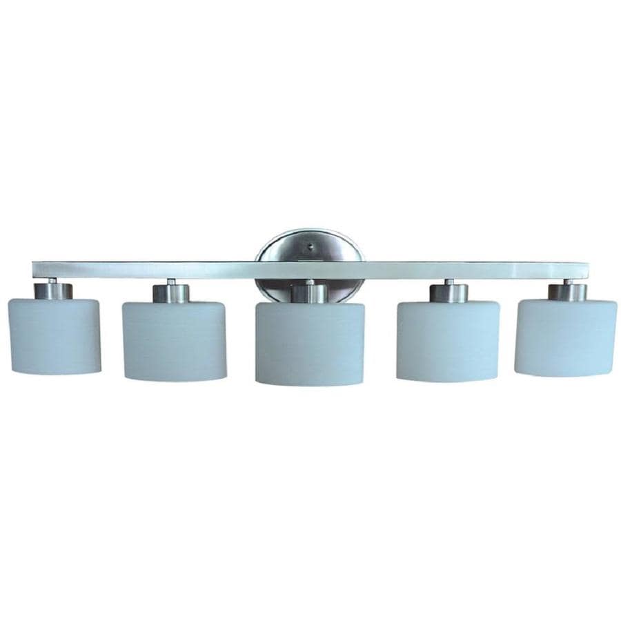 allen + roth Merington 37.5-in 5-Light Brushed Nickel Transitional Vanity Light
