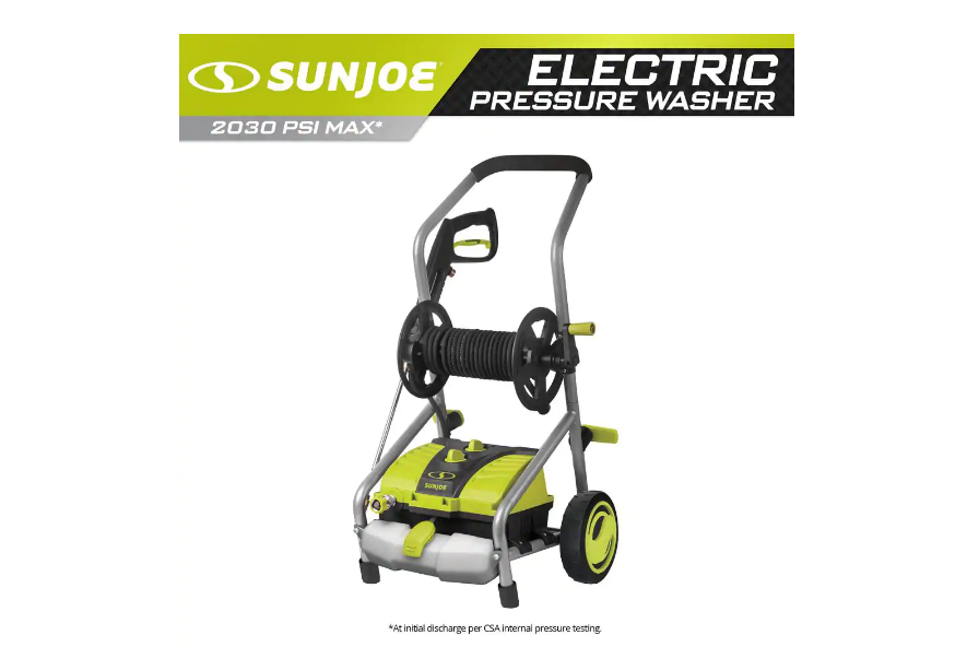 Sun Joe SPX4001 2030 PSI 1.76 GPM 14.5 Amp Electric Pressure Washer with Pressure-Select Technology and Hose Reel