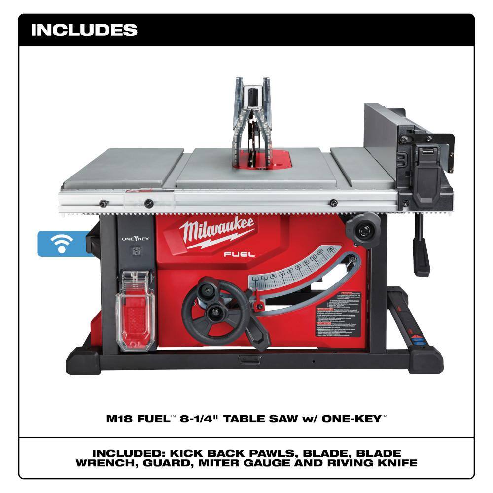 Milwaukee 2736-20 M18 FUEL ONE-KEY 18-Volt Lithium-Ion Brushless Cordless 8-1/4 in. Table Saw (Tool-Only)