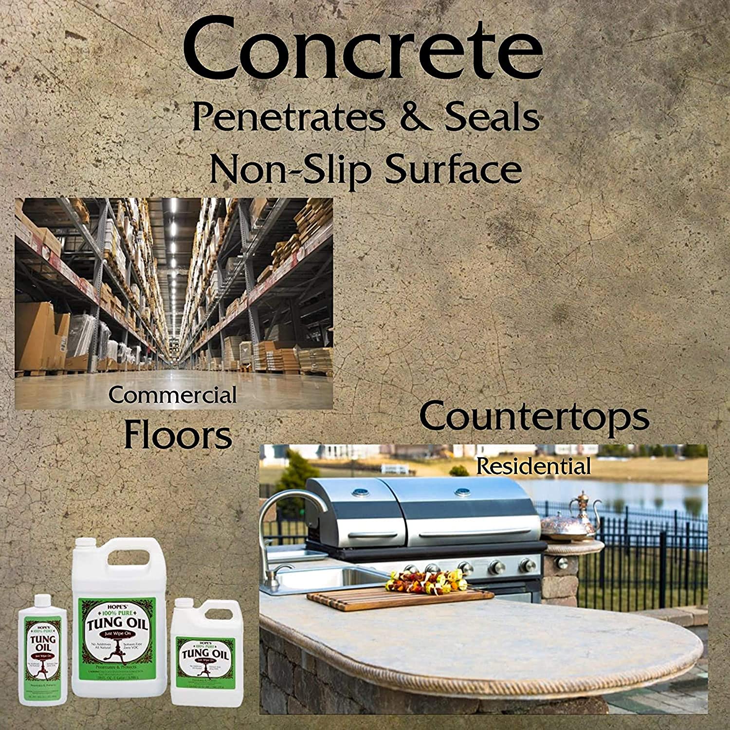 HOPE-S Pure Tung Oil. Waterproof Natural Wood Finish and Sealer. 16 Fl Oz