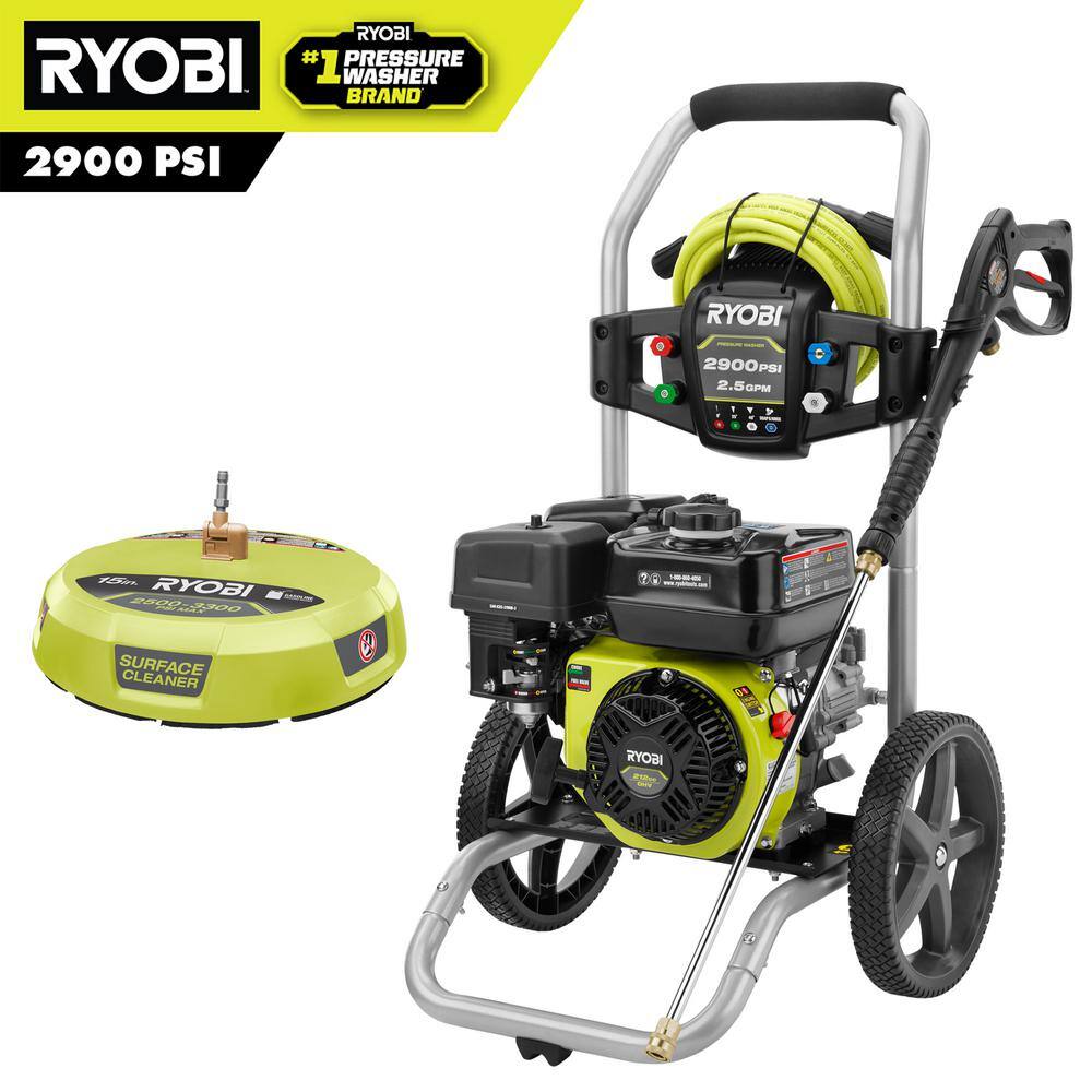 RYOBI RY802925-SC 2900 PSI 2.5 GPM Cold Water Gas Pressure Washer with Surface Cleaner