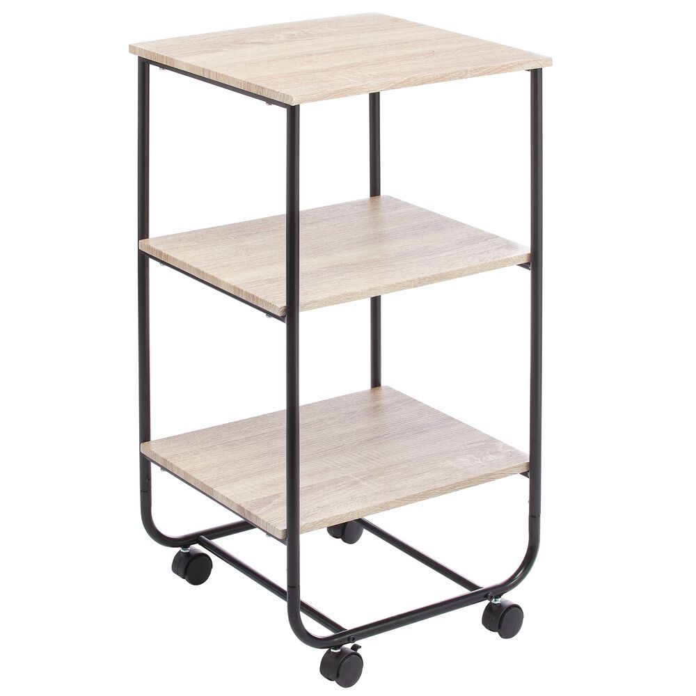 mDesign 3-Tier Rolling Household Storage Cart with 4 Caster Wheels