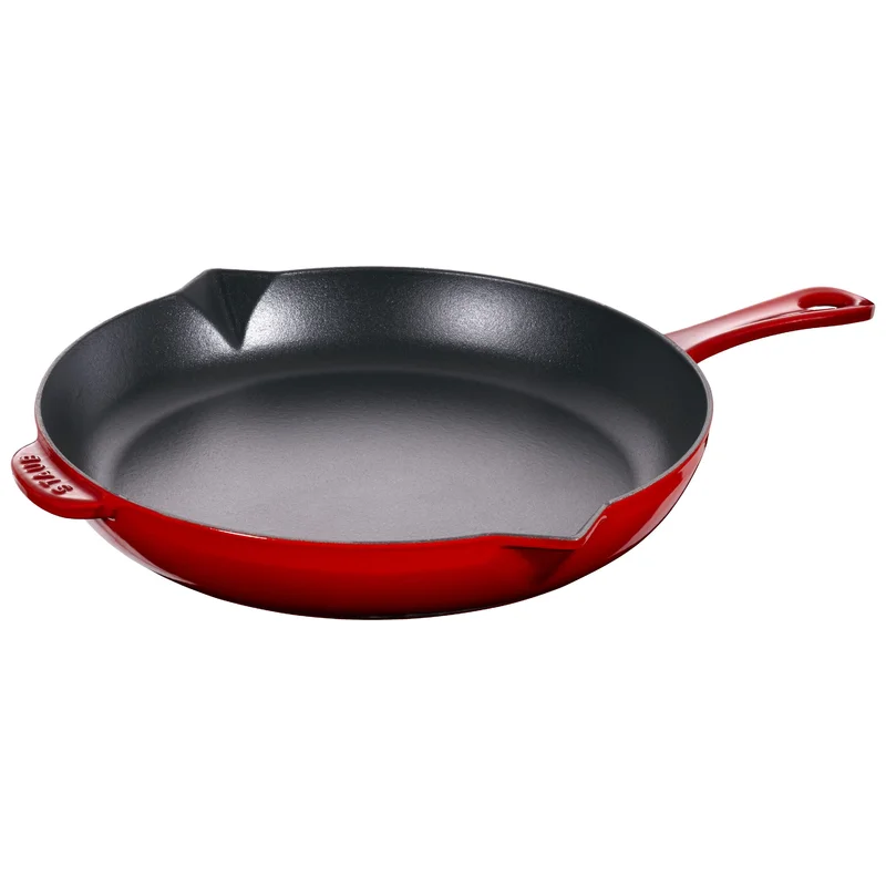Staub 1222606 Cast Iron 10-inch Fry Pan - Cherry. Made in France