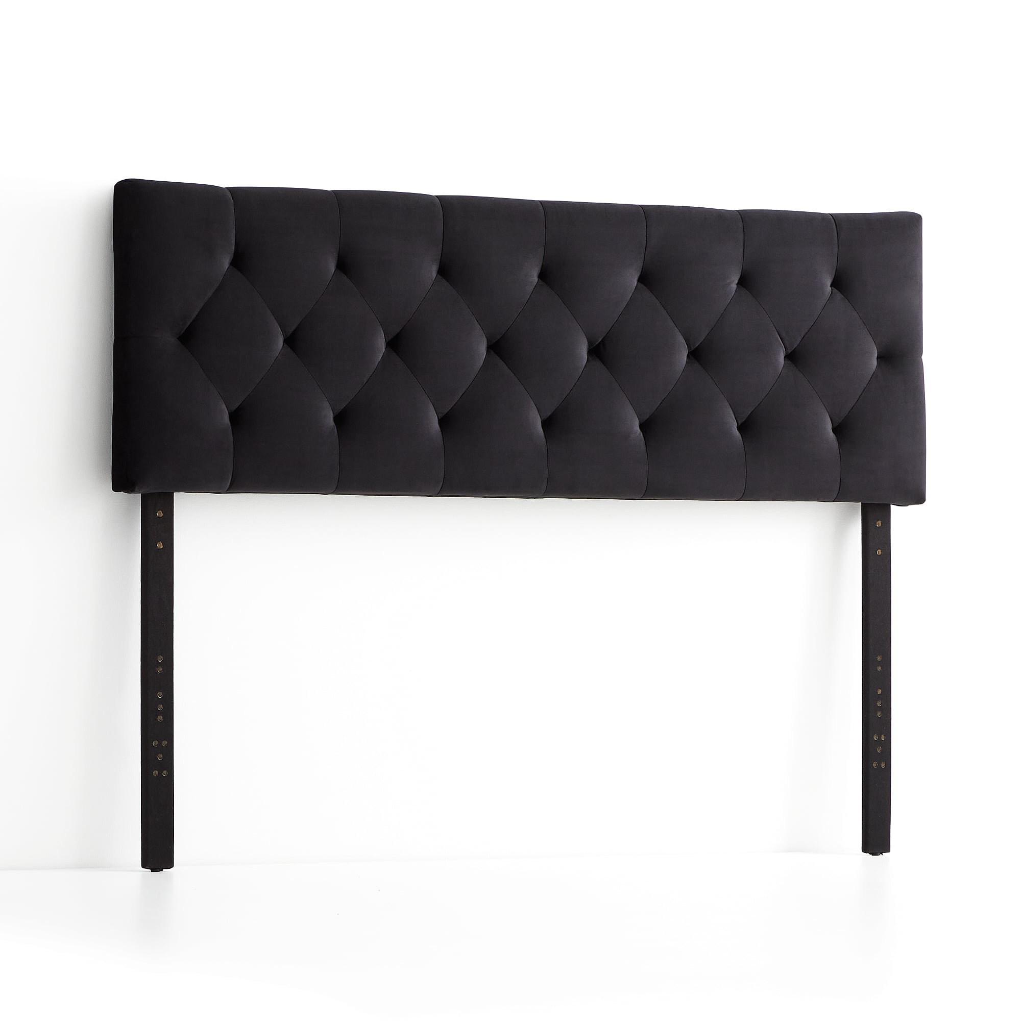 Rest Haven Tufted Velvet Upholstered Headboard. Twin-XL. Black