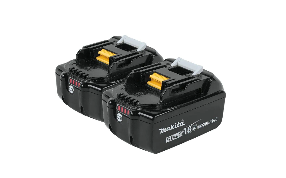 Makita BL1850B-2 18-Volt LXT Lithium-Ion High Capacity Battery Pack 5.0 Ah with LED Charge Level Indicator (2-Pack)