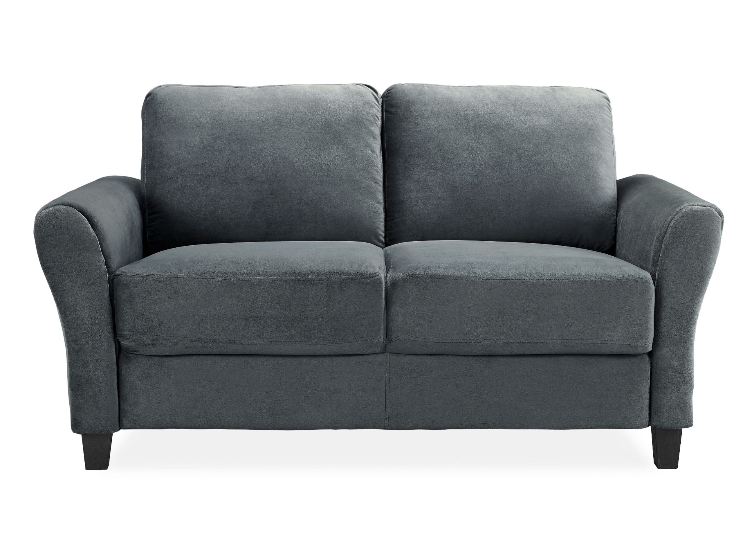 Lifestyle Solutions Alexa Loveseat with Rolled Arms. Gray Fabric