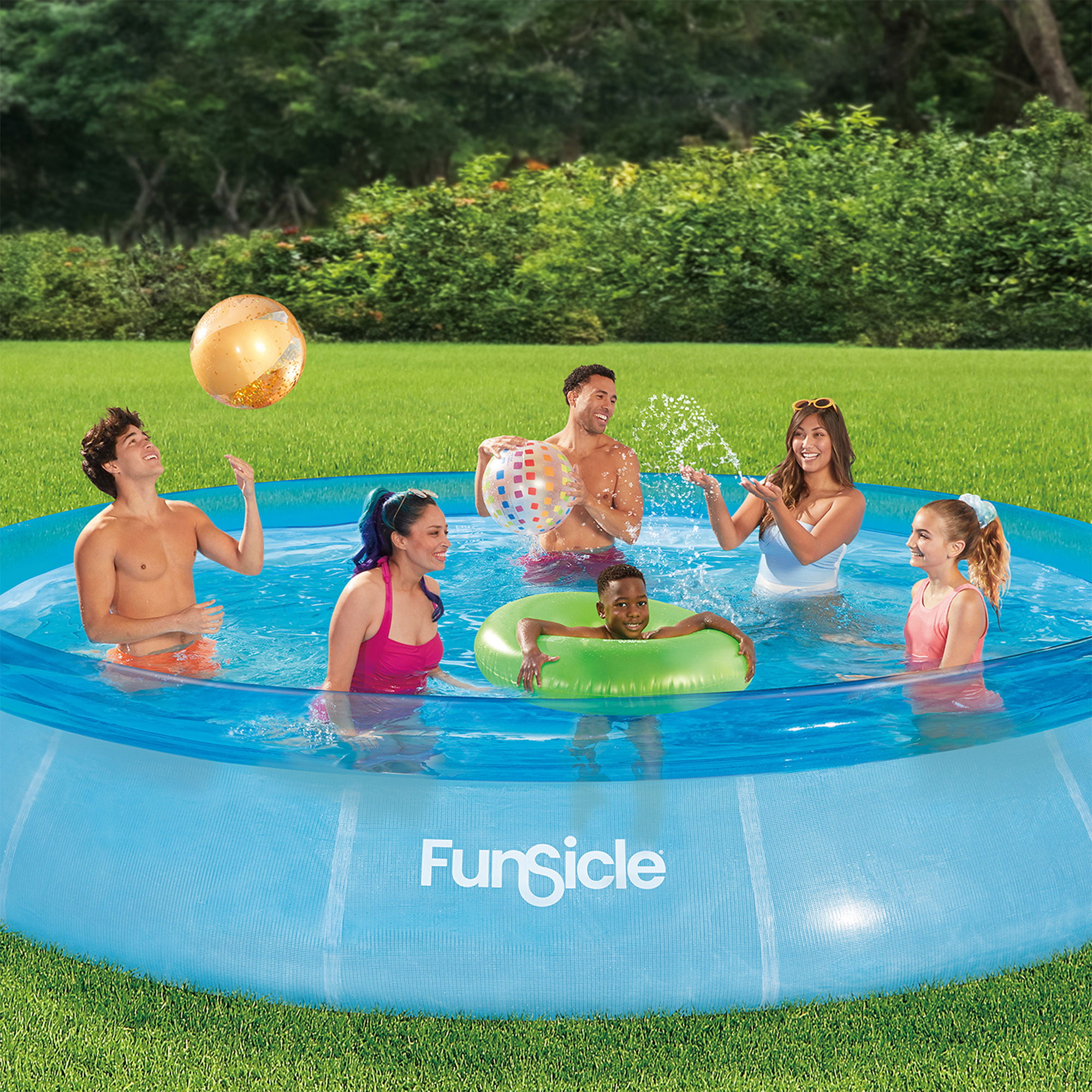 Funsicle  12ft x 30in Round Sea-Thru QuickSet Above Ground Pool with Cartridge Filter Pump. Age 6 & up