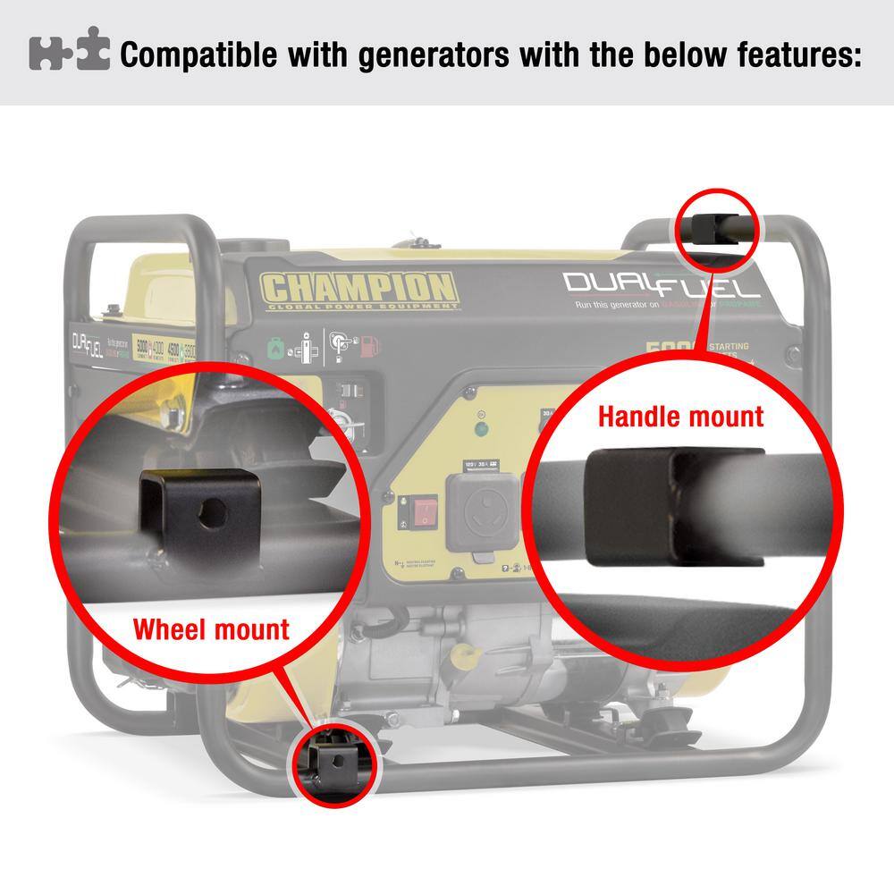 Champion Power Equipment 40065 Portable Generator Wheel Kit with Folding Handle and Never-Flat Tires