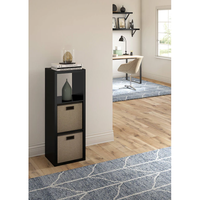 ClosetMaid  43.98-in H x 15.87-in W x 13.5-in D Black Wood Laminate 3 Cube Organizer