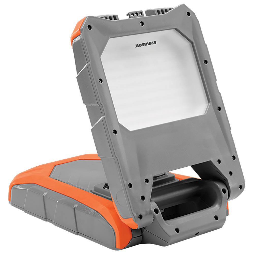 Swanson 99R20RECHG 3000 Lumens. 40-Watt Rechargeable Foldable Standing LED Work Light with USB and UL 110-Watt Power Outlet