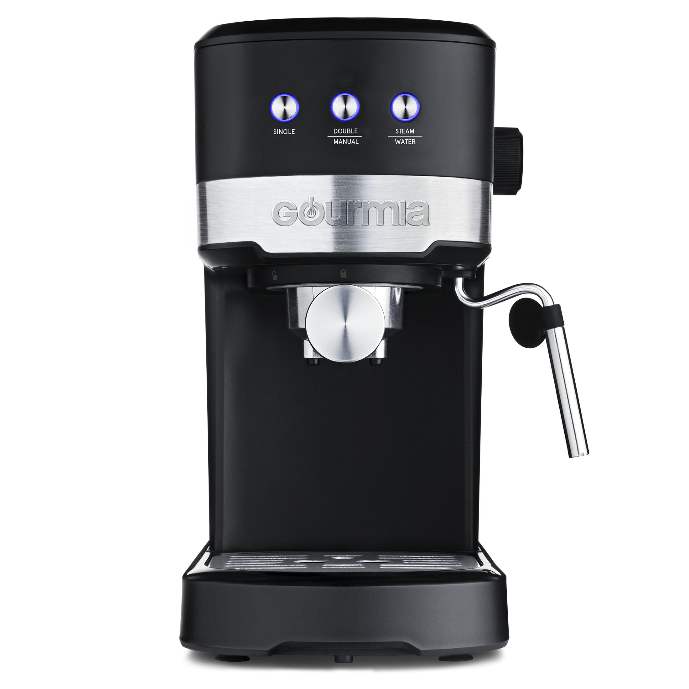 New Gourmia 1.2L 15 Bar Espresso Maker with Powerful Frothing Wand Black