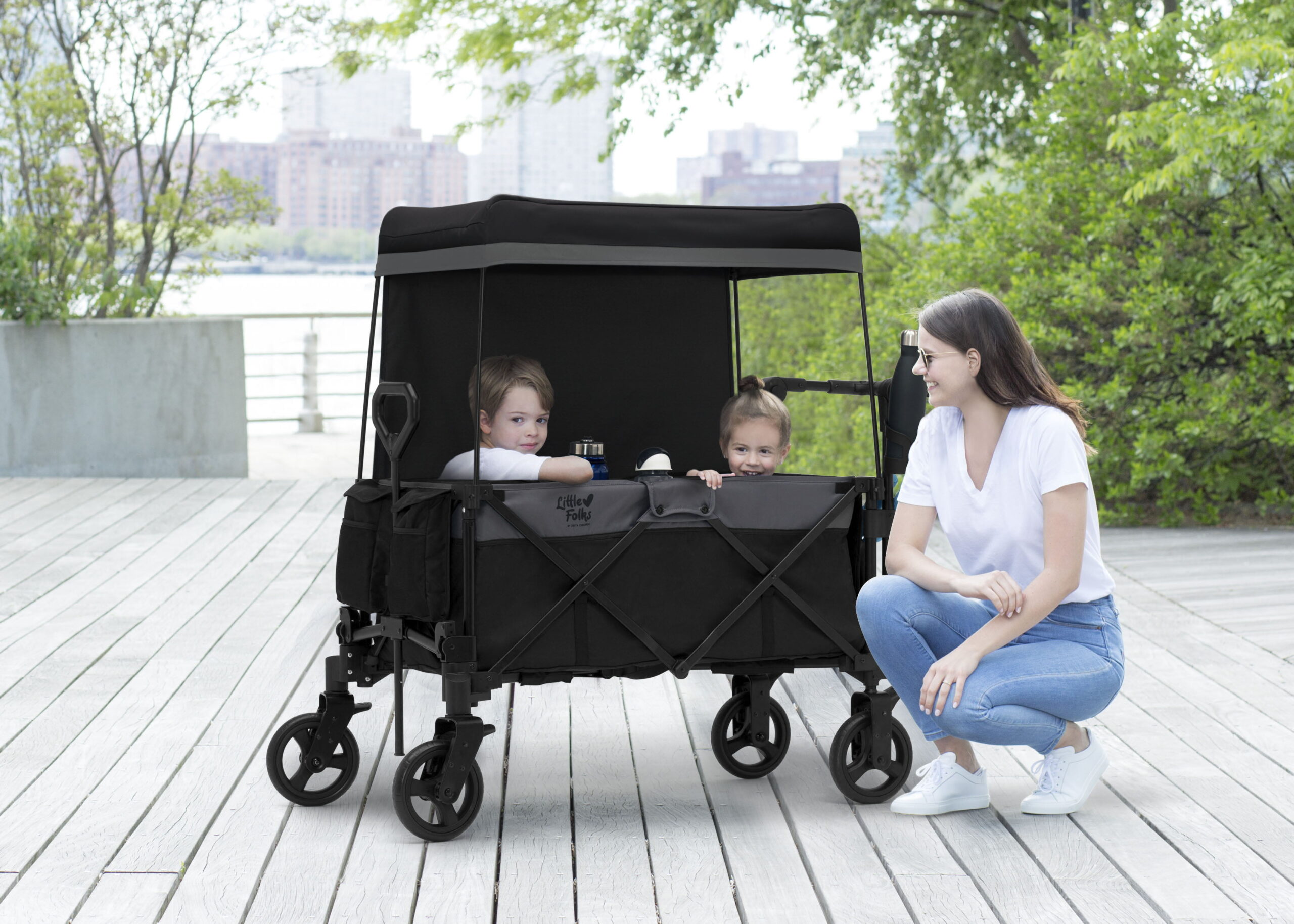 Little Folks by Delta Children City Wagon Cruiser Stroller. Black
