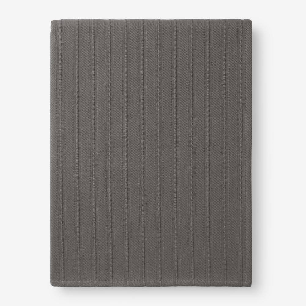 The Company Store  Legends Egyptian Cotton Gray Smoke Queen Woven Blanket - Gray Smoke