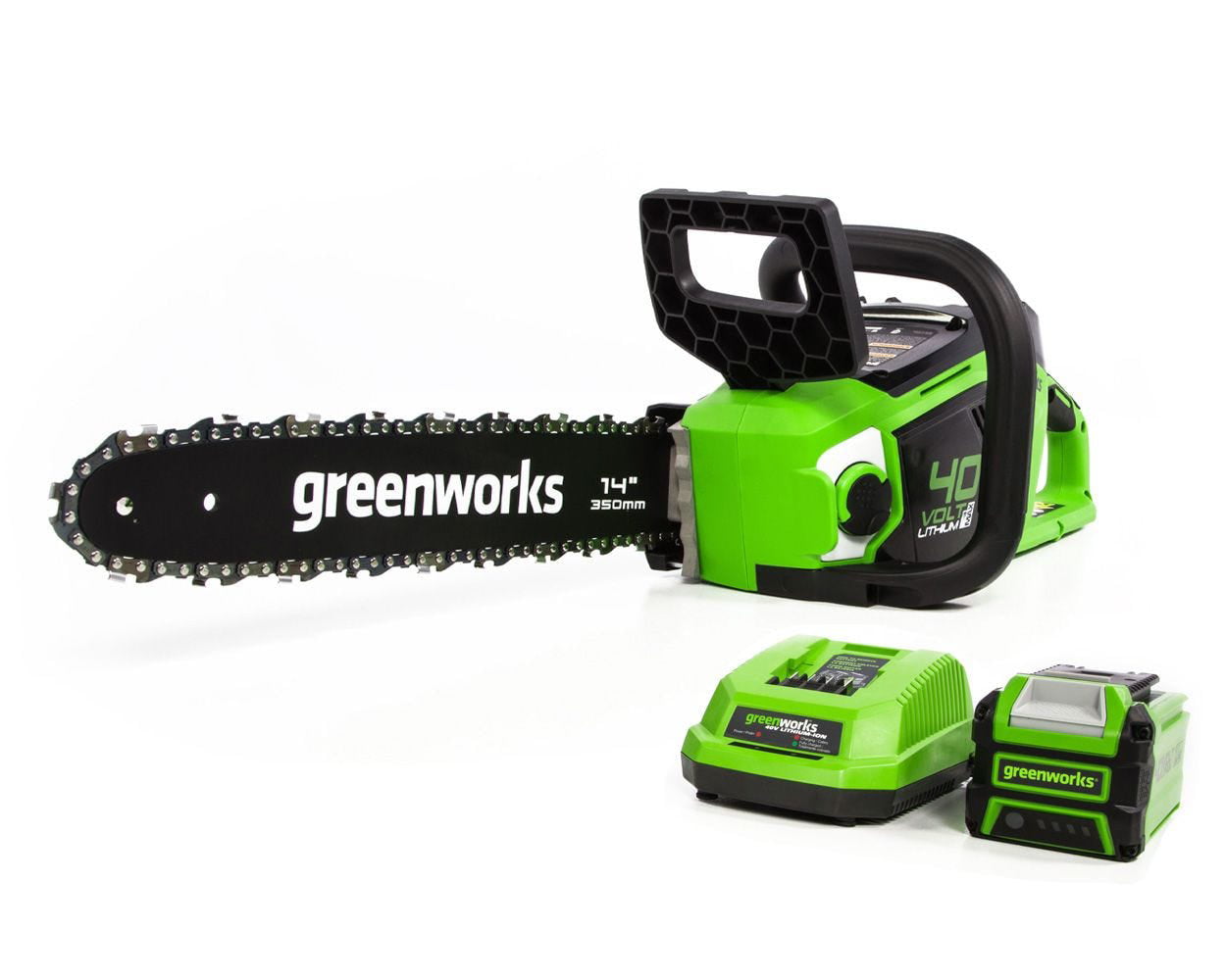 Greenworks 40V 14-inch Brushless Chainsaw With 2.5 Ah Battery and Charger. 2012802