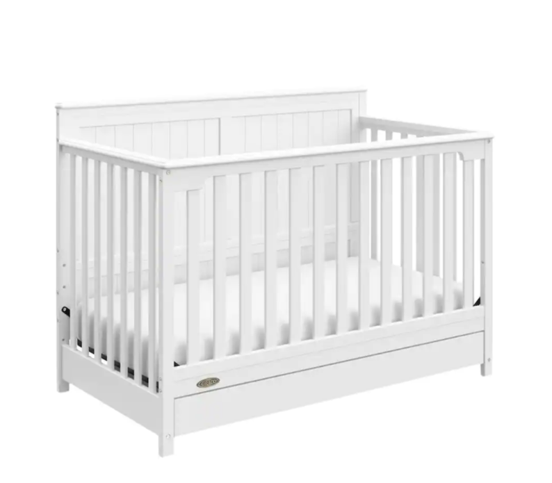 Graco Hadley 4-in-1 Convertible Crib with Drawer-White