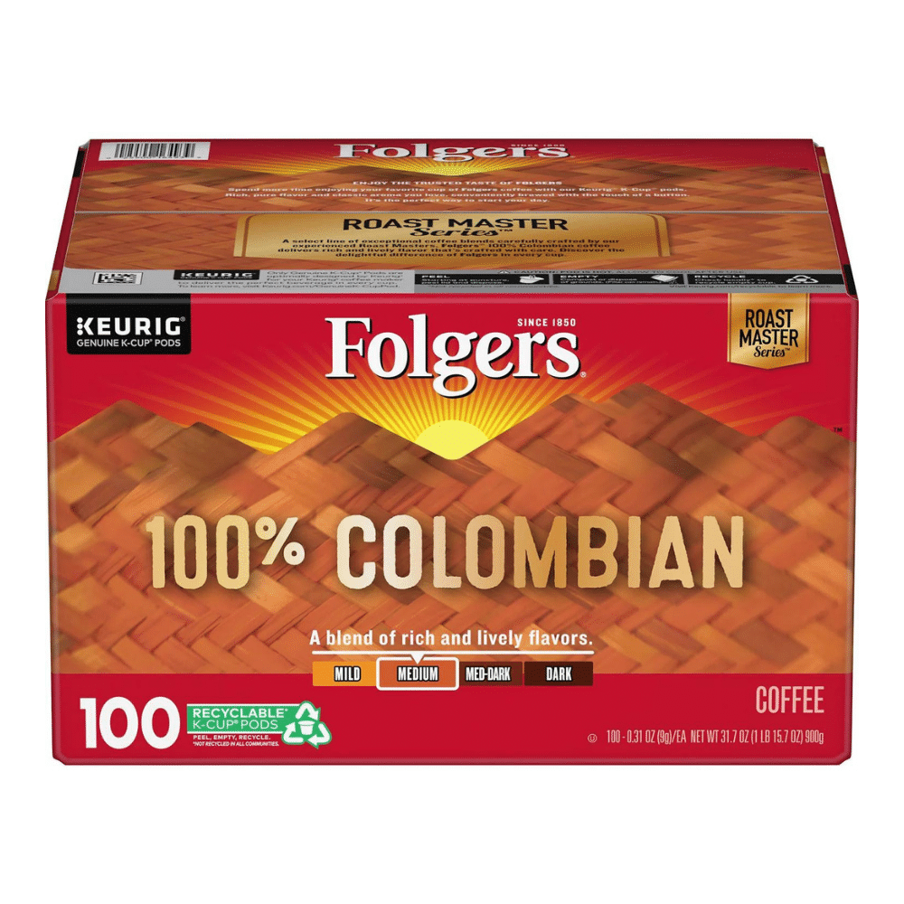 Folgers 100% Colombian Medium Roast Coffee K-Cups (100 ct.)