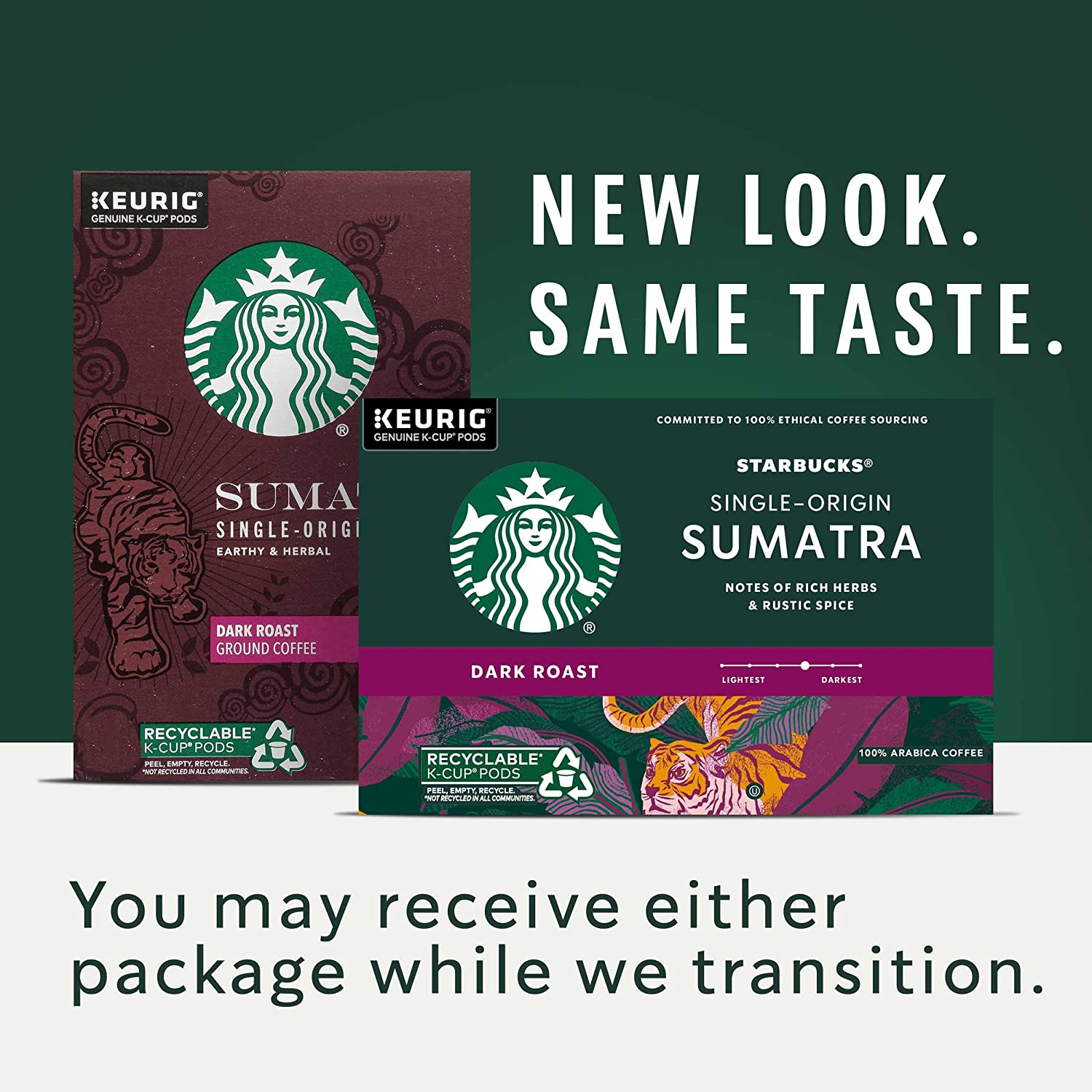 Starbucks Dark Roast K-Cup Coffee Pods Sumatra for Keurig Brewers 4 boxes (96 pods total)