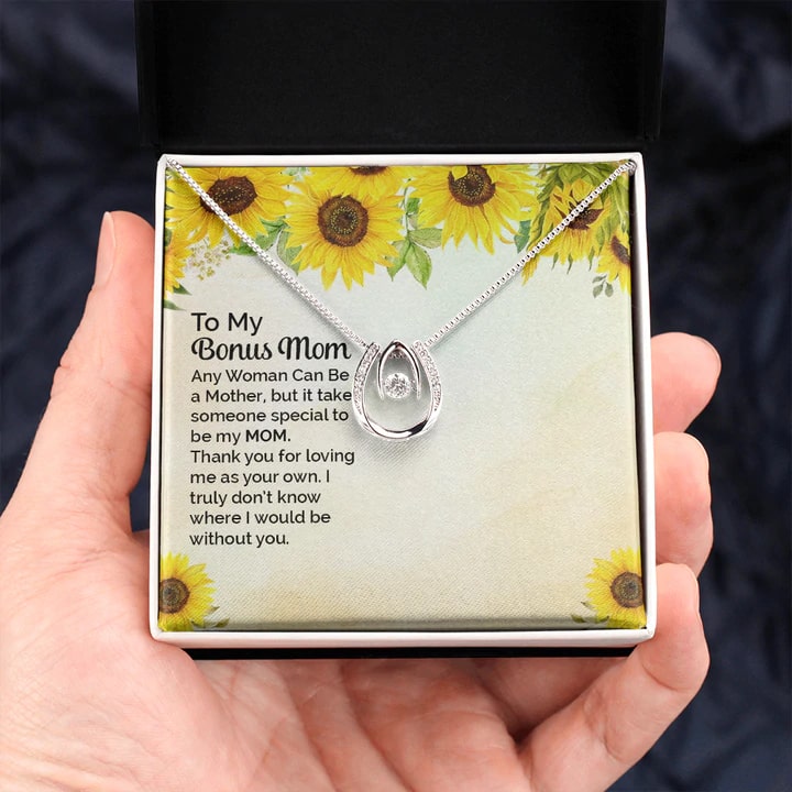 Cubic Zirconia Crystal Necklace. White Gold Over Stainless Steel. 0.77 x 0.62 inches. Necklace Gift box