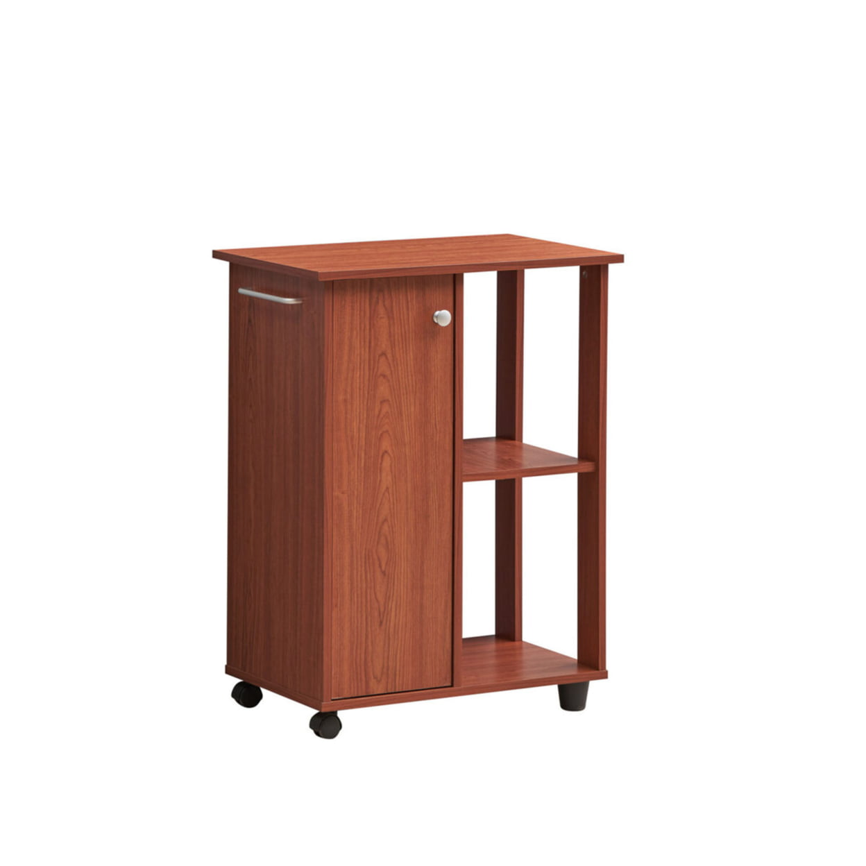 Hodedah 23.6″ Wide Open Shelves and Cabinet Space Kitchen Cart. Red