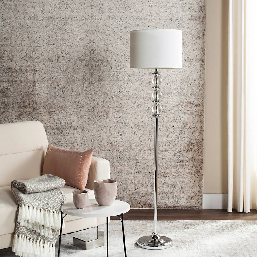 Safavieh Riga 60 in. H Glam Floor Lamp. Clear/Off-White Shade