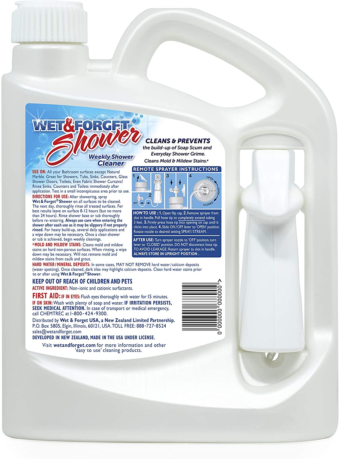 Wet & Forget Shower Cleaner Weekly Application Requires No Scrubbing. 64 OZ.