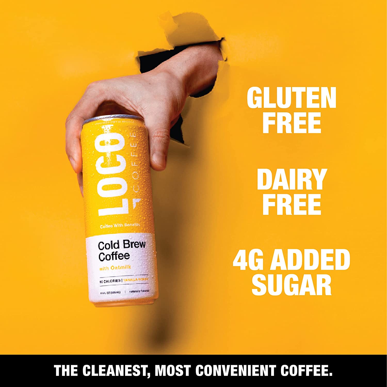 Loco Life Brew Vanilla Honey Cold Brew Coffee With Oat Milk and Coconut Water 11 Ounce Can Pack of 12. Gluten Free and Dairy Free. Low Sugar. Low Calorie Iced Coffee