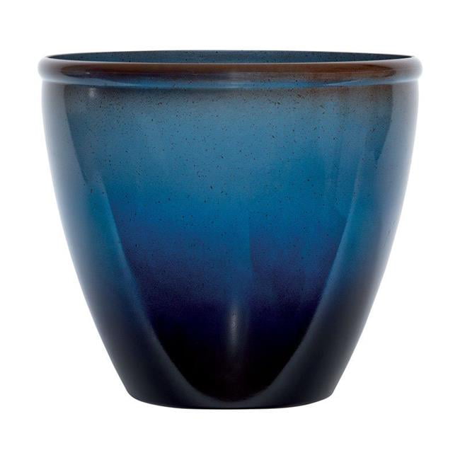 Suncast 1606NP36 Seneca 16″ Ombre Decorative Durable Resin Planter Blue & Brown