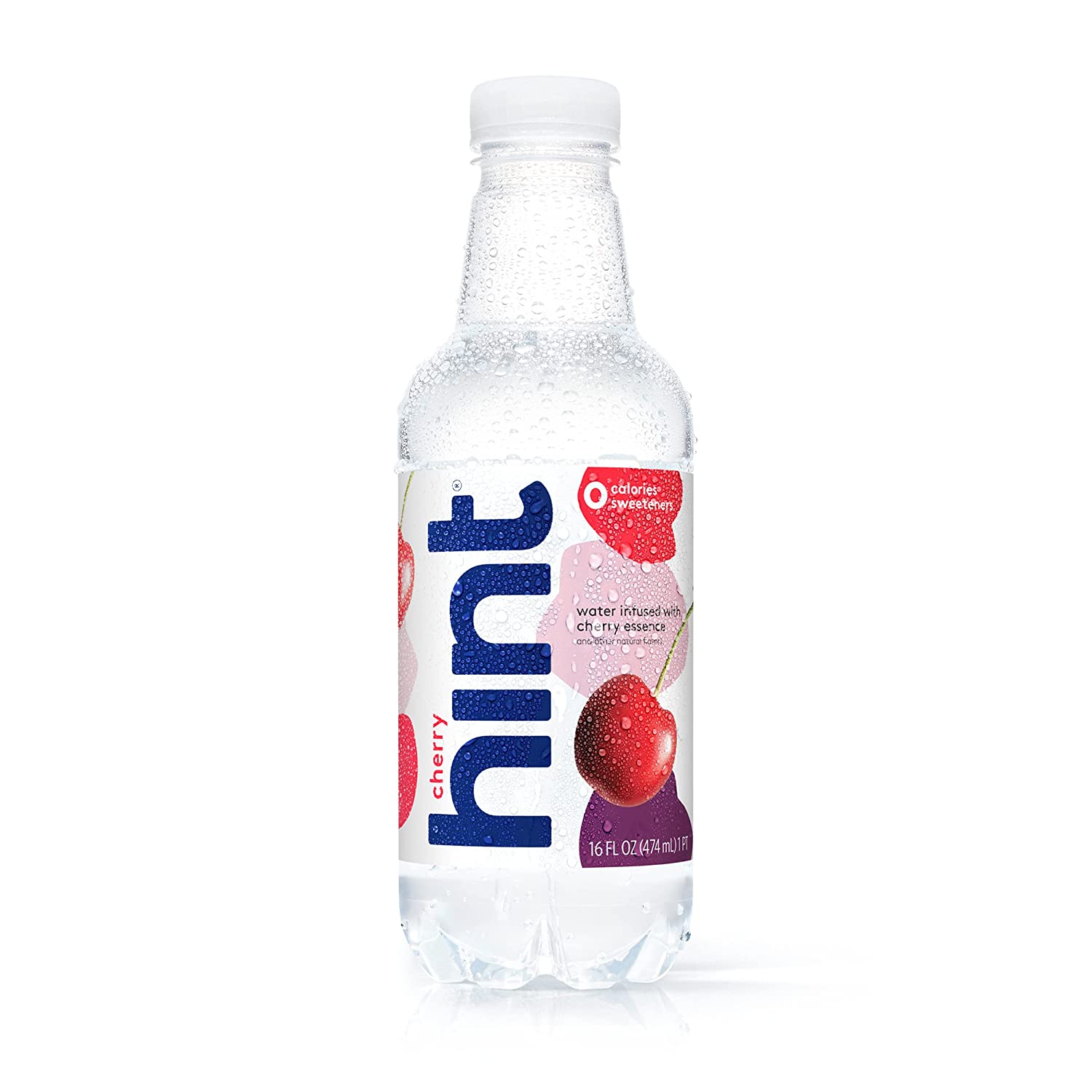Hint Water Cherry Pure Water Infused 16 Fl Oz (Pack of 12) with Cherry Zero Sugar. Zero Calories. Zero Sweeteners. Zero Preservatives. Zero Artificial Flavors