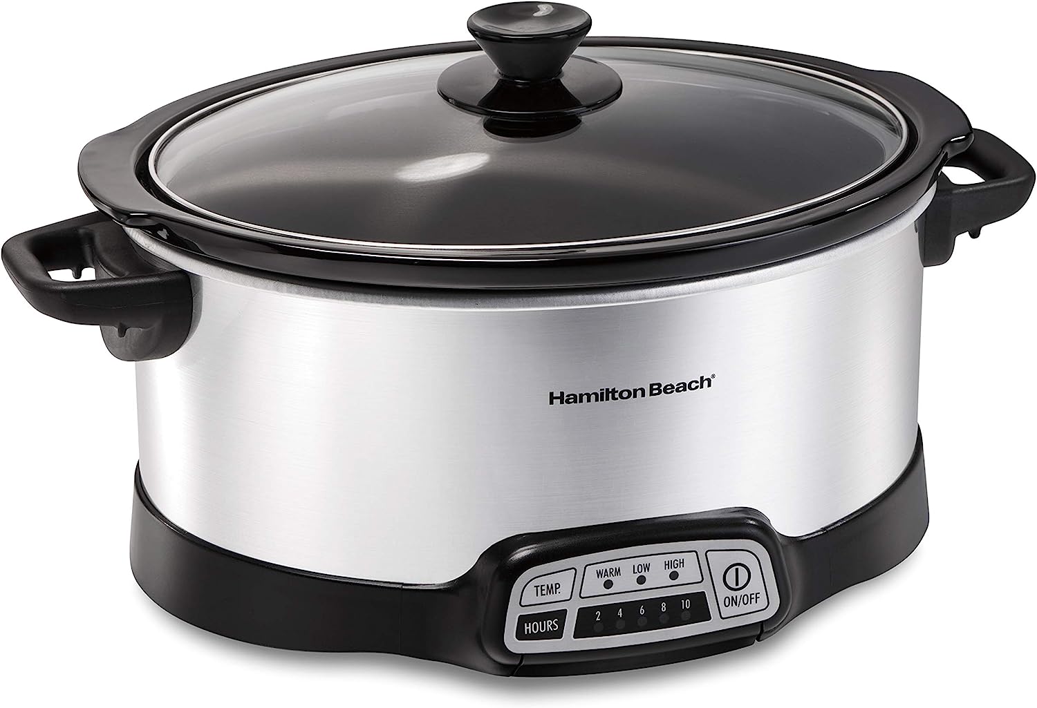 Hamilton Beach Programmable Slow Cooker with Flexible Easy Programming. 5 Cooking Times. Dishwasher-Safe Crock. Lid. 7 Quart. Silver