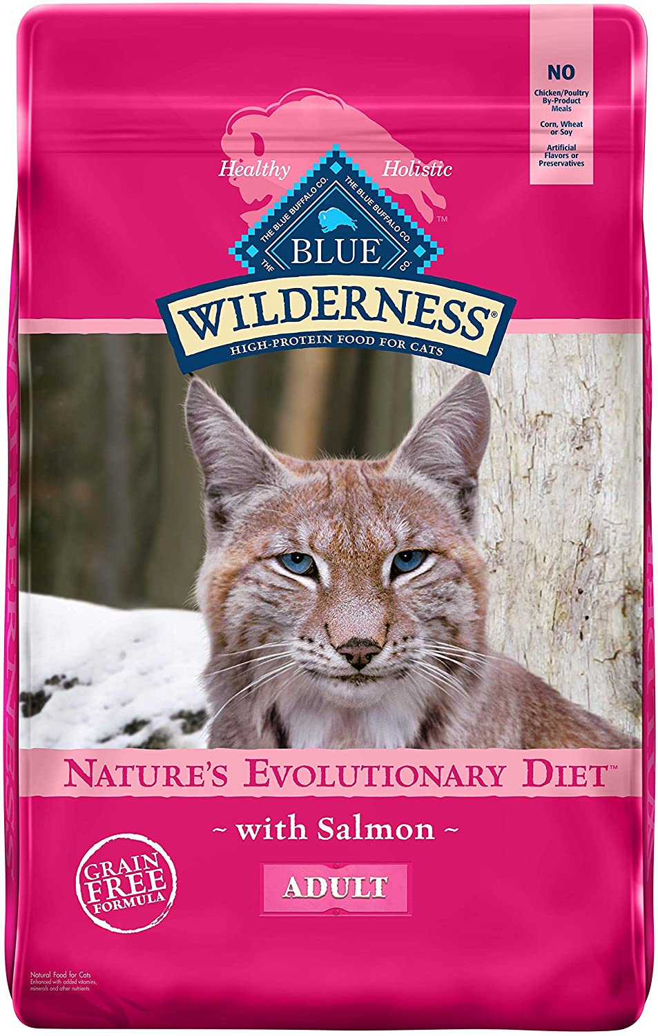 Blue Buffalo Wilderness High Protein. Natural Adult Dry Cat Food. Salmon 11-lb
