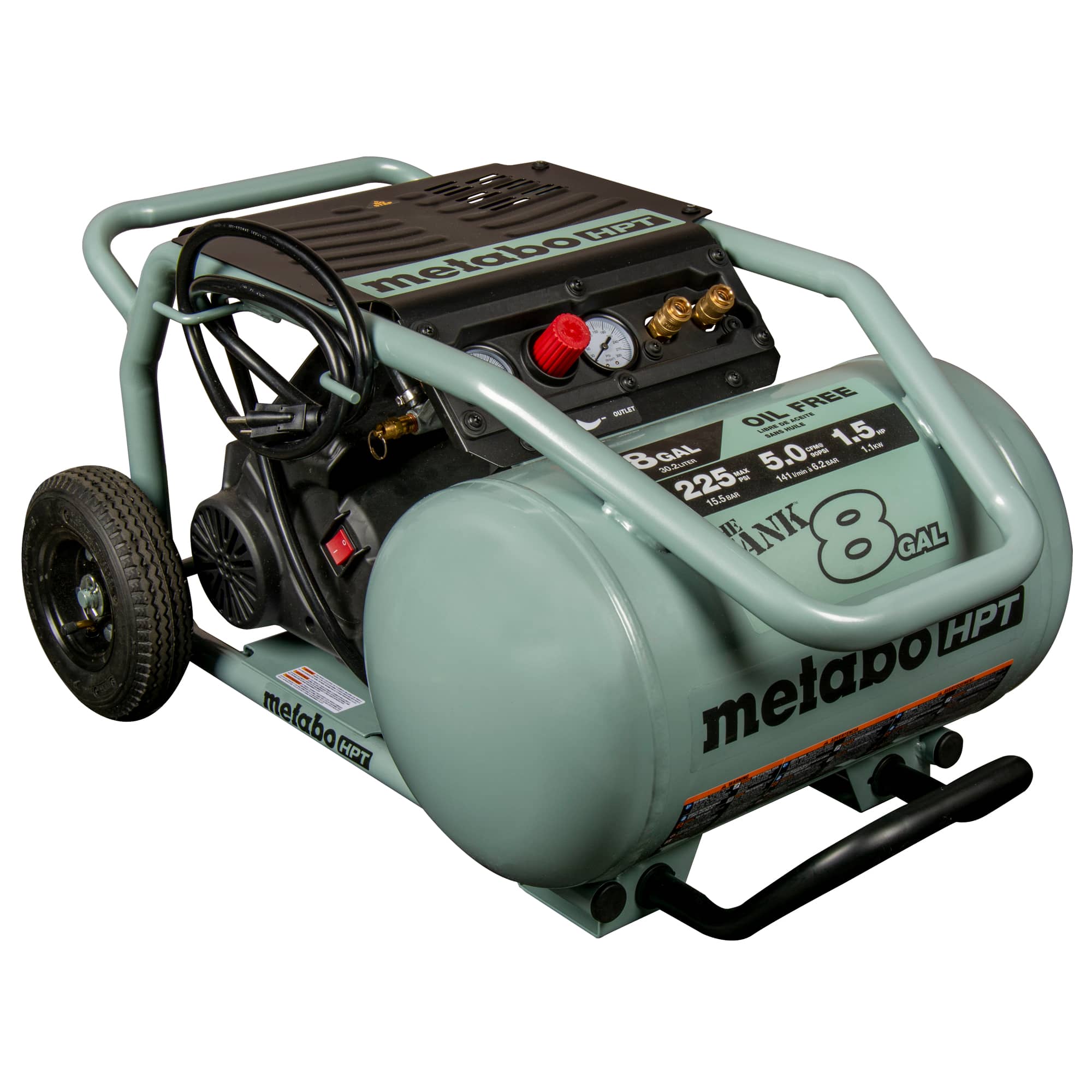 Metabo HPT The Tank 8-Gallon Single Stage Portable Corded Electric Horizontal Air Compressor