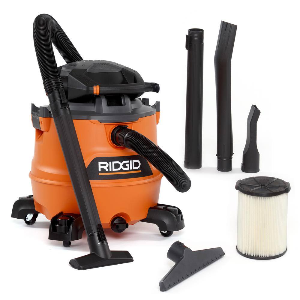 RIDGID HD1600 16 Gallon 6.5 Peak HP NXT Wet/Dry Shop Vacuum with Detachable Blower. Filter. Locking Hose and Accessories