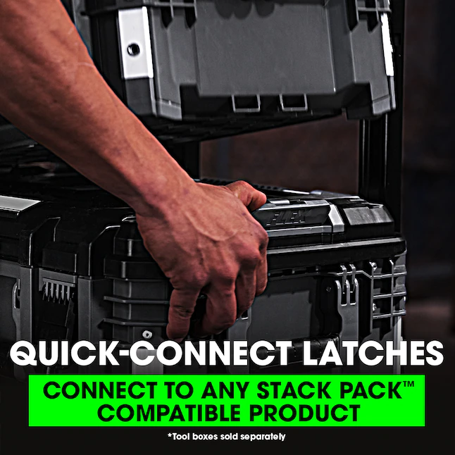 FLEX FS1103 STACK PACK Suitcase Tool Box 22-in Gray Plastic and Metal Lockable Tool Box