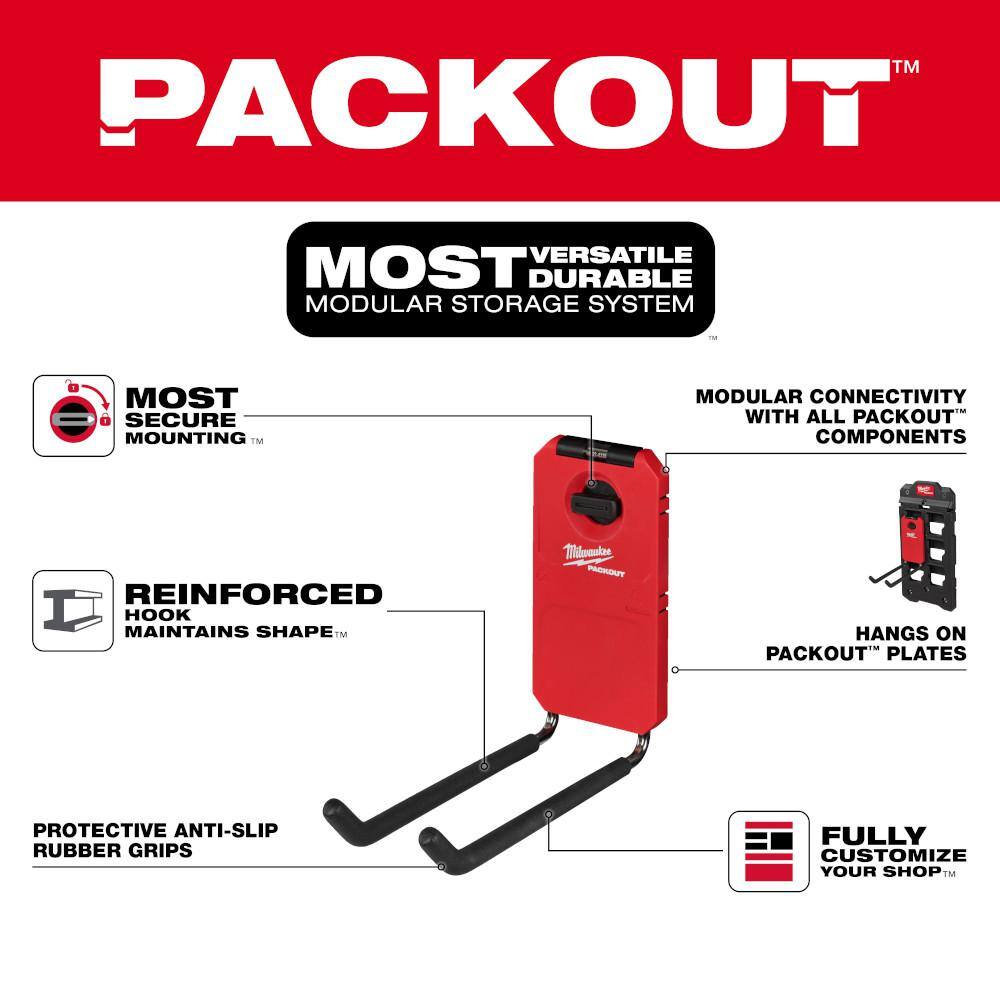 Milwaukee 48-22-8330-4 PACKOUT Straight Utility Hook (4-Pack)