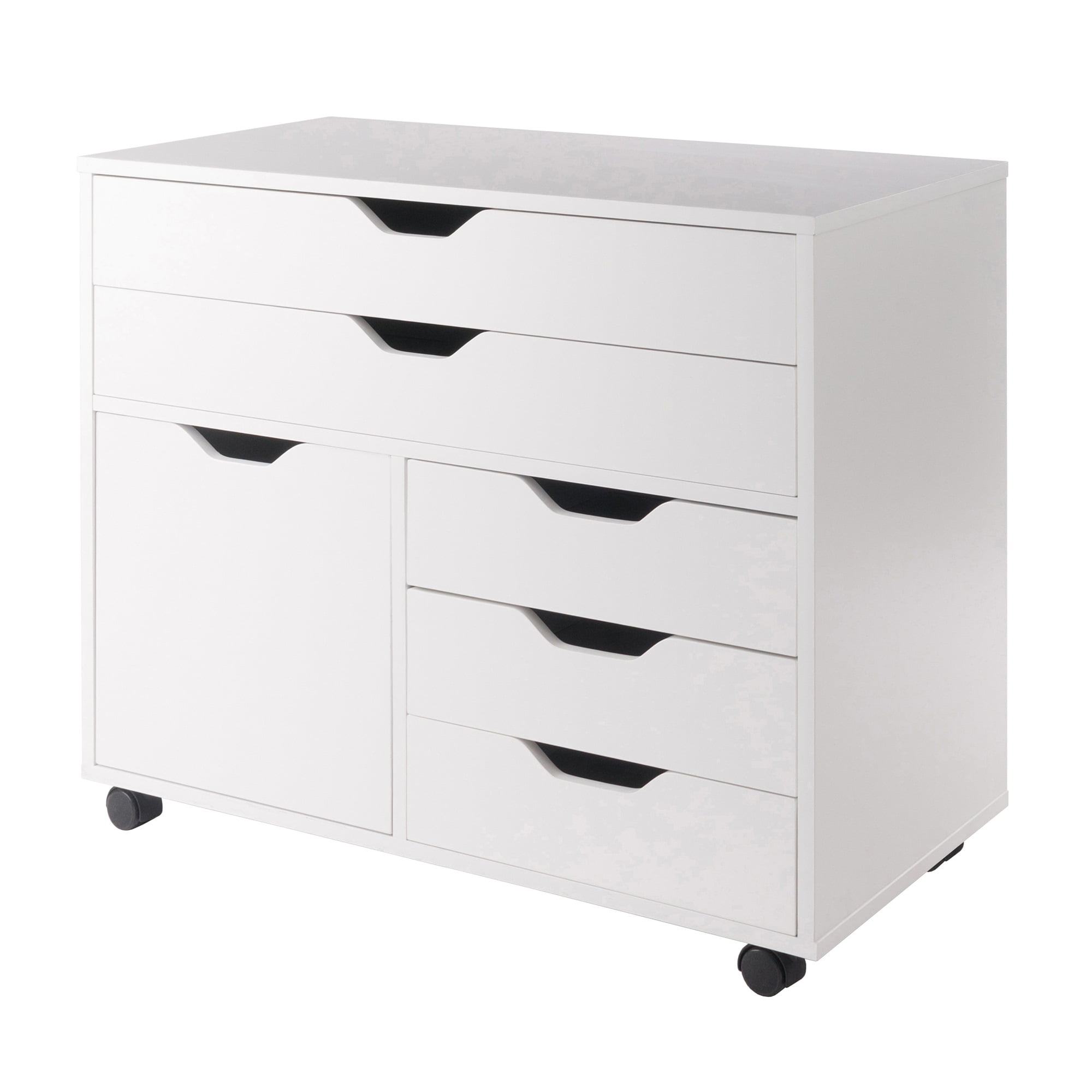 Winsome 3-Section Mobile Storage Cabinet. White Finish