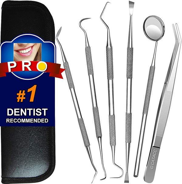 Dental Tools. Plaque Remover for Teeth. Professional Dental Hygiene Cleaning Kit