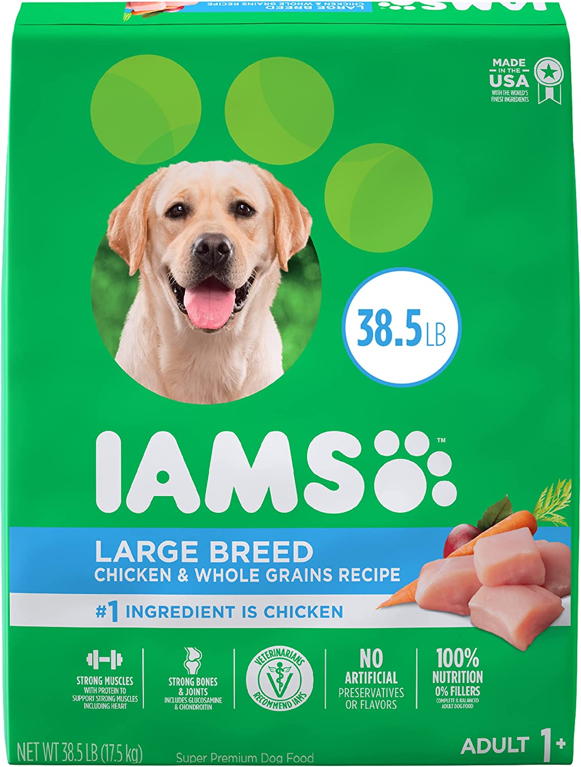 Iams Large Breed Adult Dry Dog Food. Chicken & Lamb 38.5LB