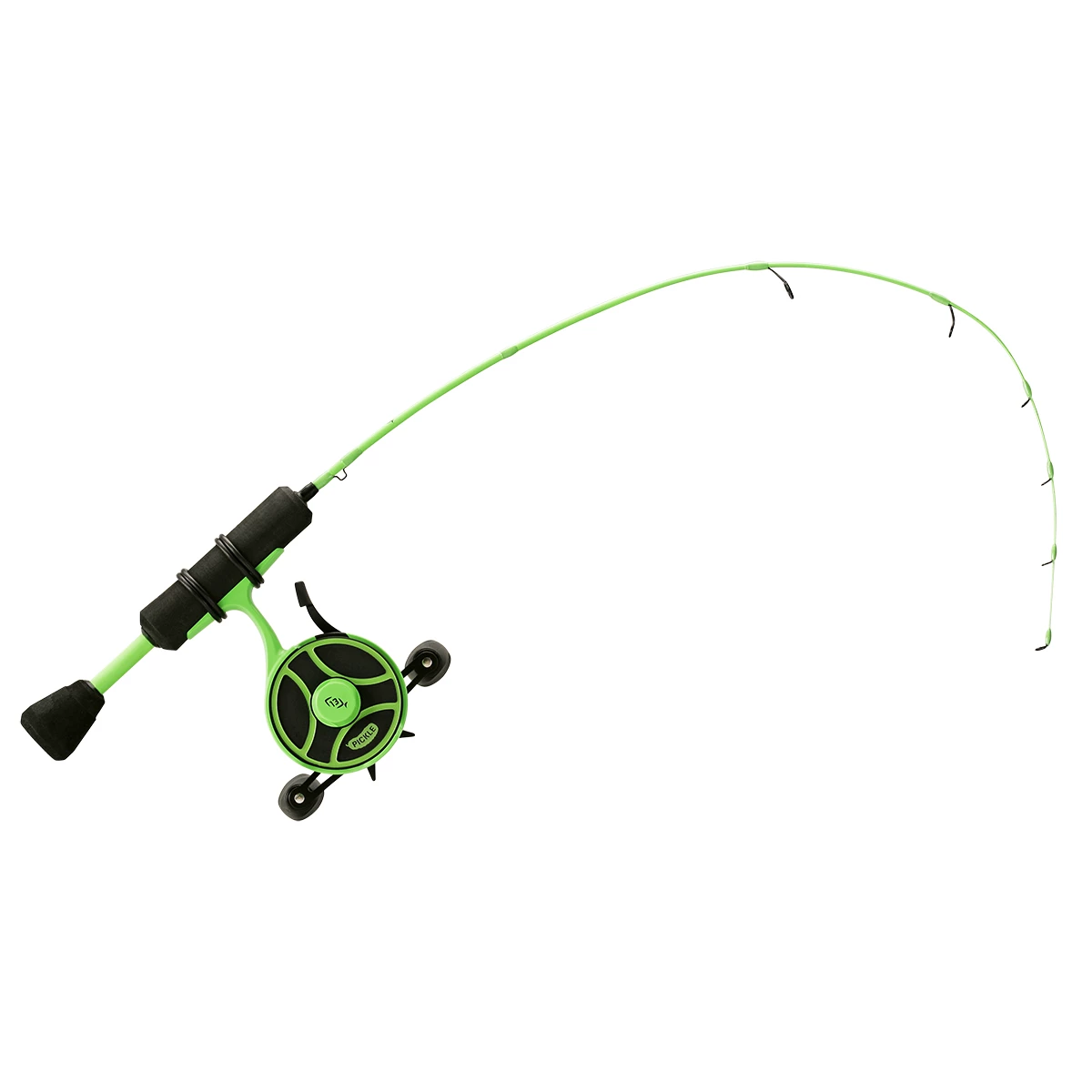 13 Fishing Radioactive Pickle Ice Inline Fishing Combo. Left Hand Retreive. 27″ UL (Ultra Light)
