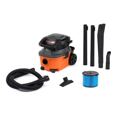RIDGID WD4080 4 Gallon 6.0-Peak HP Wet/Dry Shop Vacuum with Detachable Blower. Fine Dust Filter. Hose and Accessories