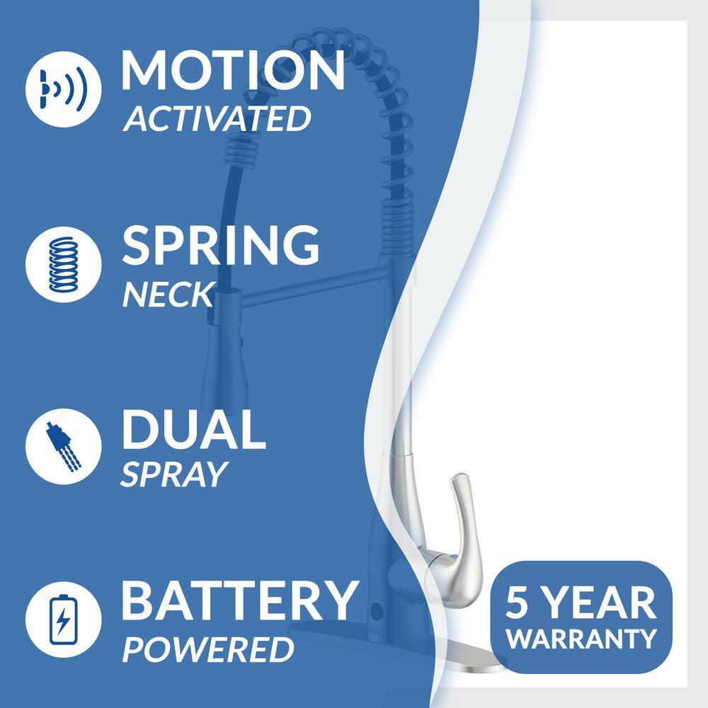 FLOW  Motion Activated Single-Handle Pull-Down Spring Neck Sprayer Kitchen Faucet in Oil Rubbed Bronze