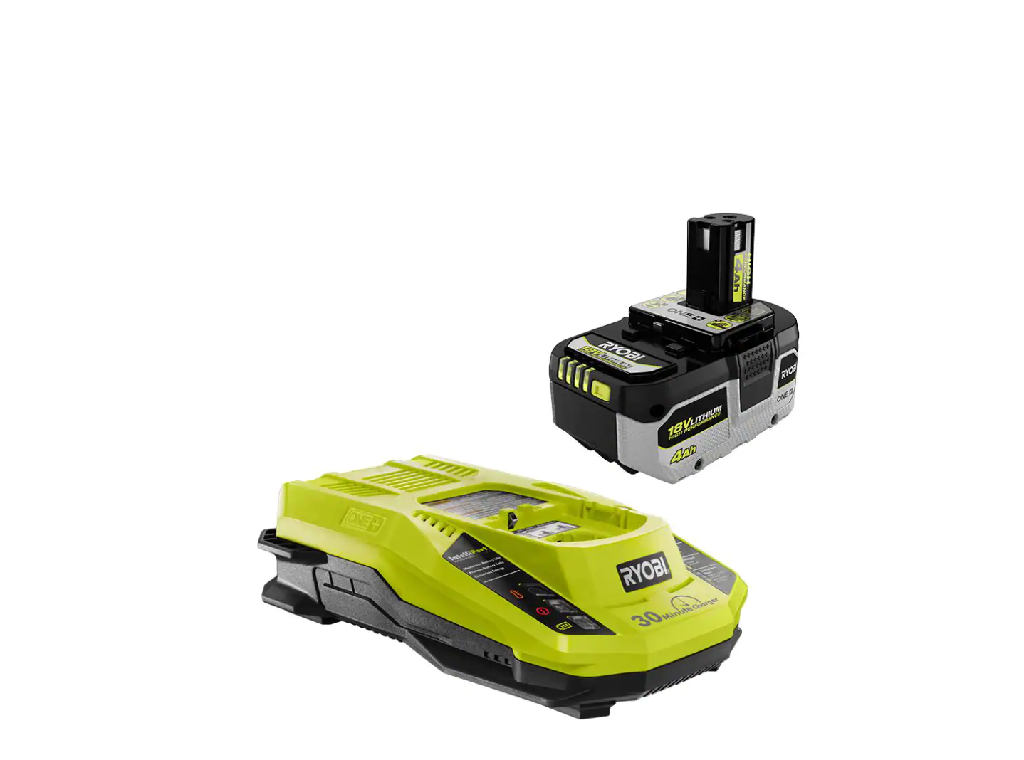 RYOBI PSK004 ONE+ 18V HIGH PERFORMANCE Lithium-Ion 4.0 Ah Battery and Charger Starter Kit