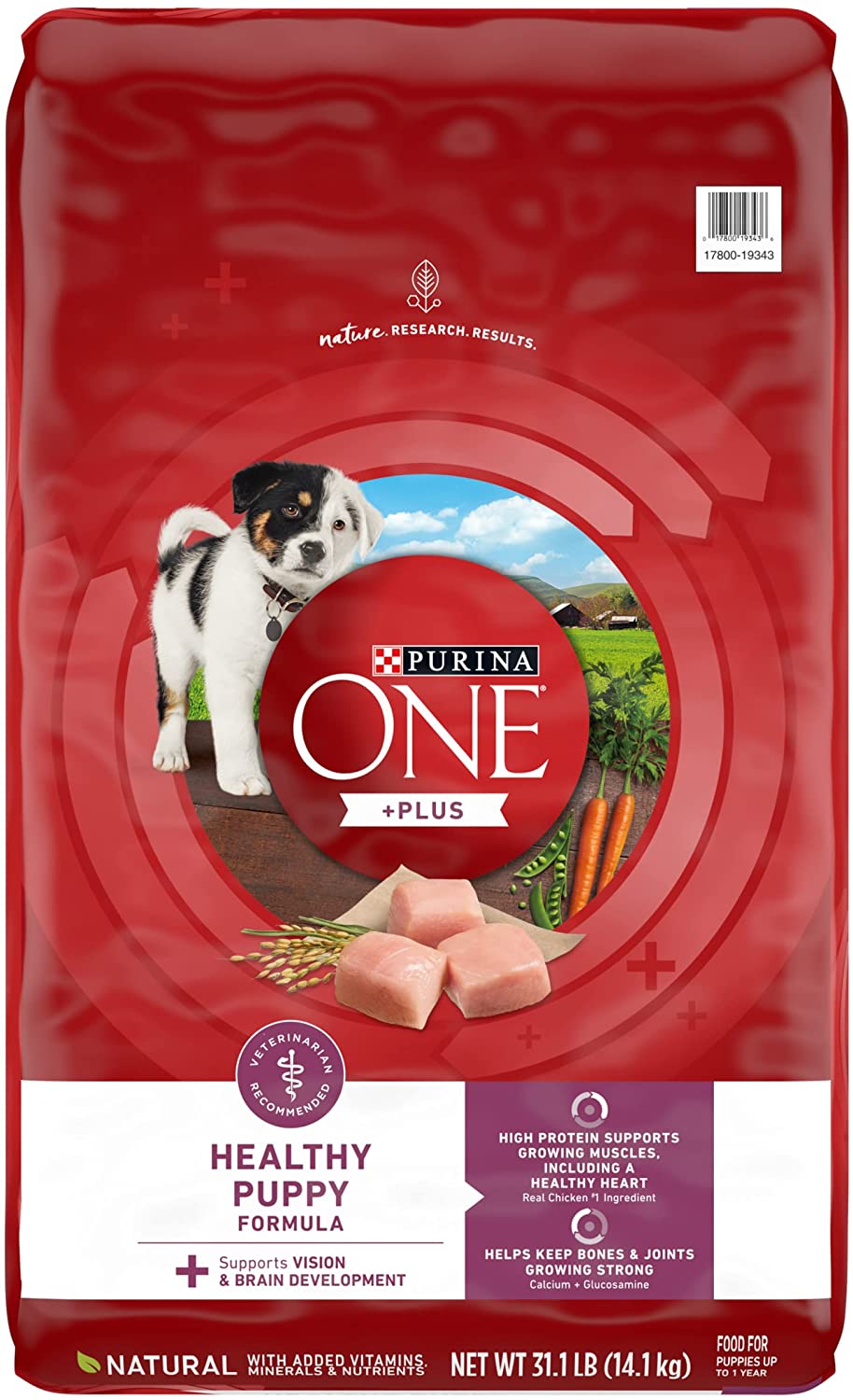 Purina ONE Natural. High Protein Dry Puppy Food. +Plus Healthy Puppy Formula - 31.1 lb. Bag