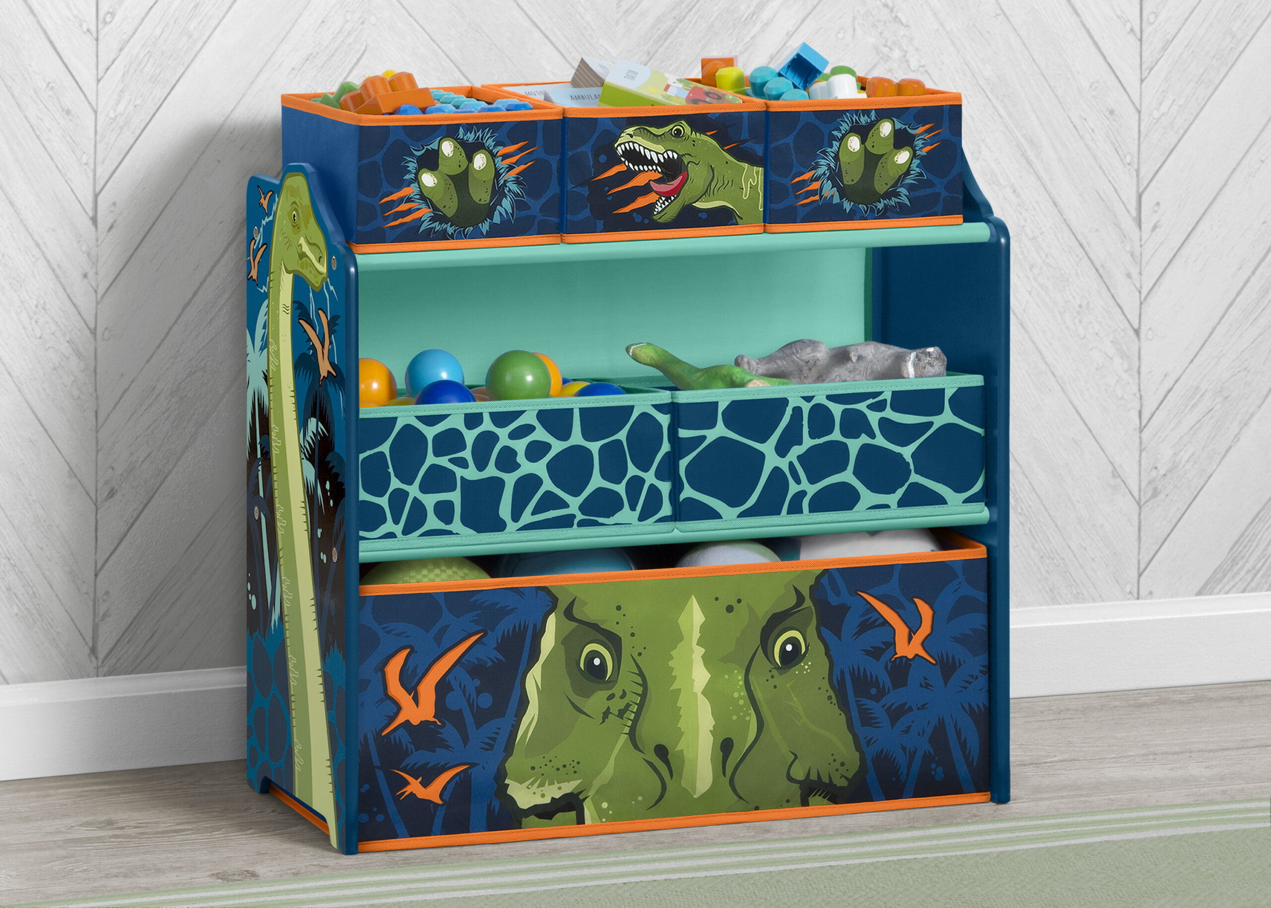 Delta Children Dinosaur Design & Store 6 Bin Toy Storage Organizer - Greenguard Gold Certified