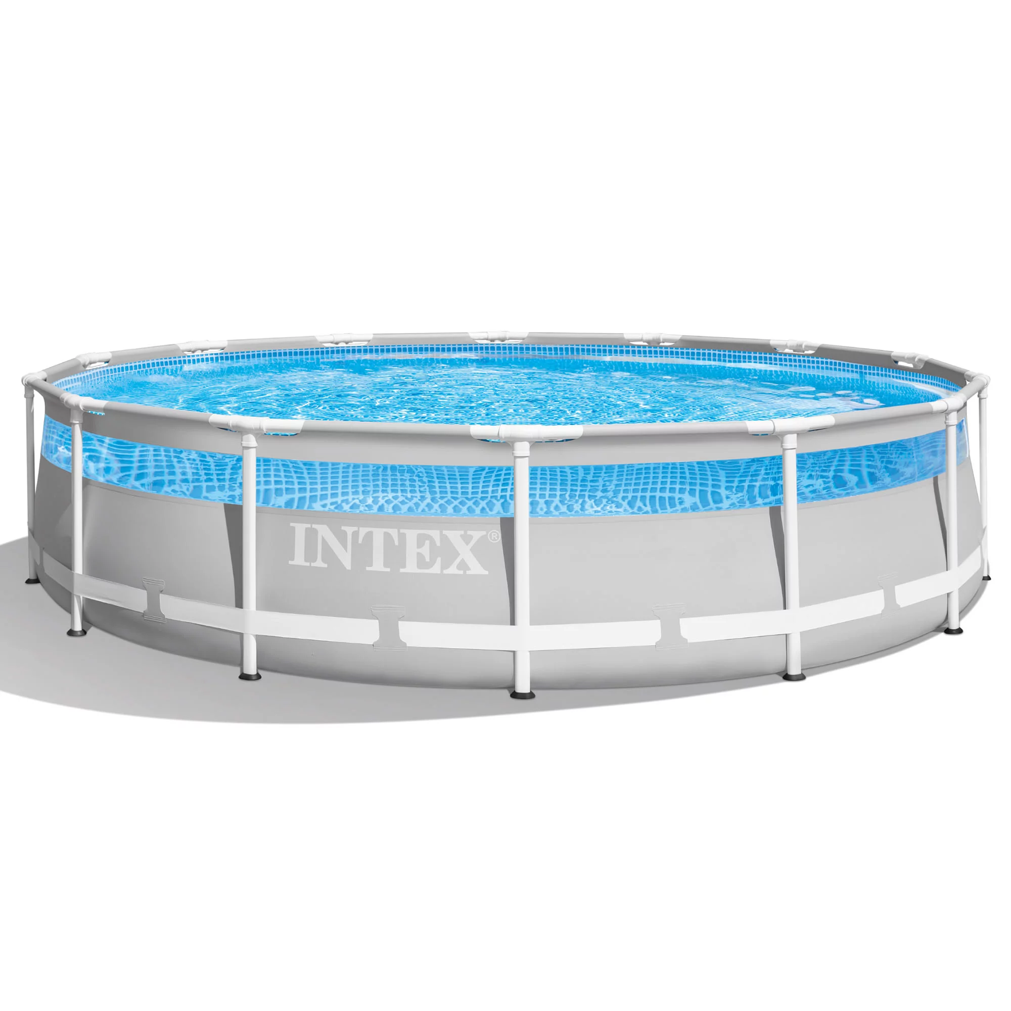 Intex 14′ x 42″ Prism Frame Clearview Premium Pool Set - Above Ground Pool Set. 3357 Gallon Capacity. Hydro Aeration Technology. Includes Filter Pump. Ground Cloth. Pool Cover & Ladder. Ages 6+