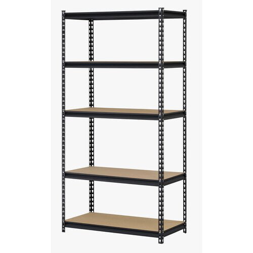Muscle Rack 36″W x 18″D x 72″H 5-Tier Steel Shelving. Black. 4000 lbs. Capacity
