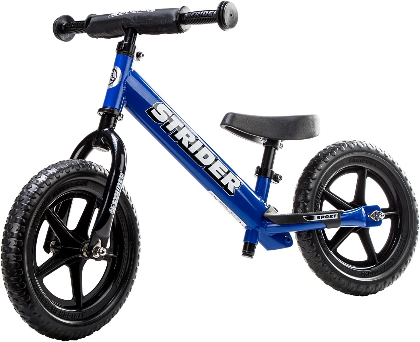 Strider - 12 Sport Kids Balance Bike. No Pedal Training Bicycle. Lightweight Frame. Flat-Free Tires. For Toddlers and Children Ages 18 Months to 5 Years Old (Blue)